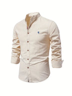Iván - Camisa de hombre de manga larga con cuello