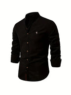 Iván - Camisa de hombre de manga larga con cuello