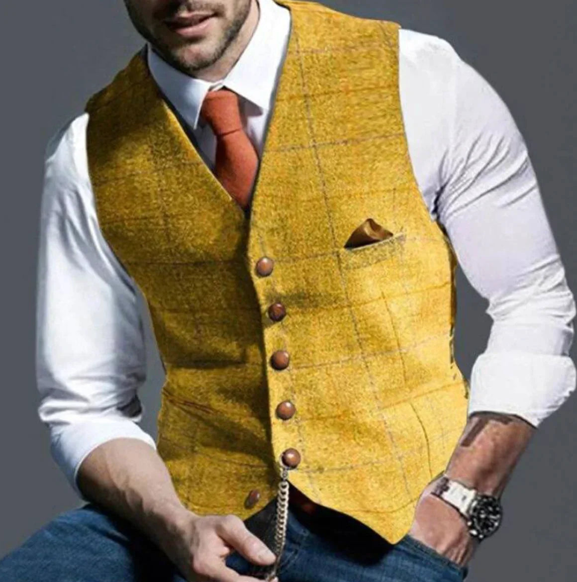 Gabriel - Chaleco hombre solapa tipo sastre