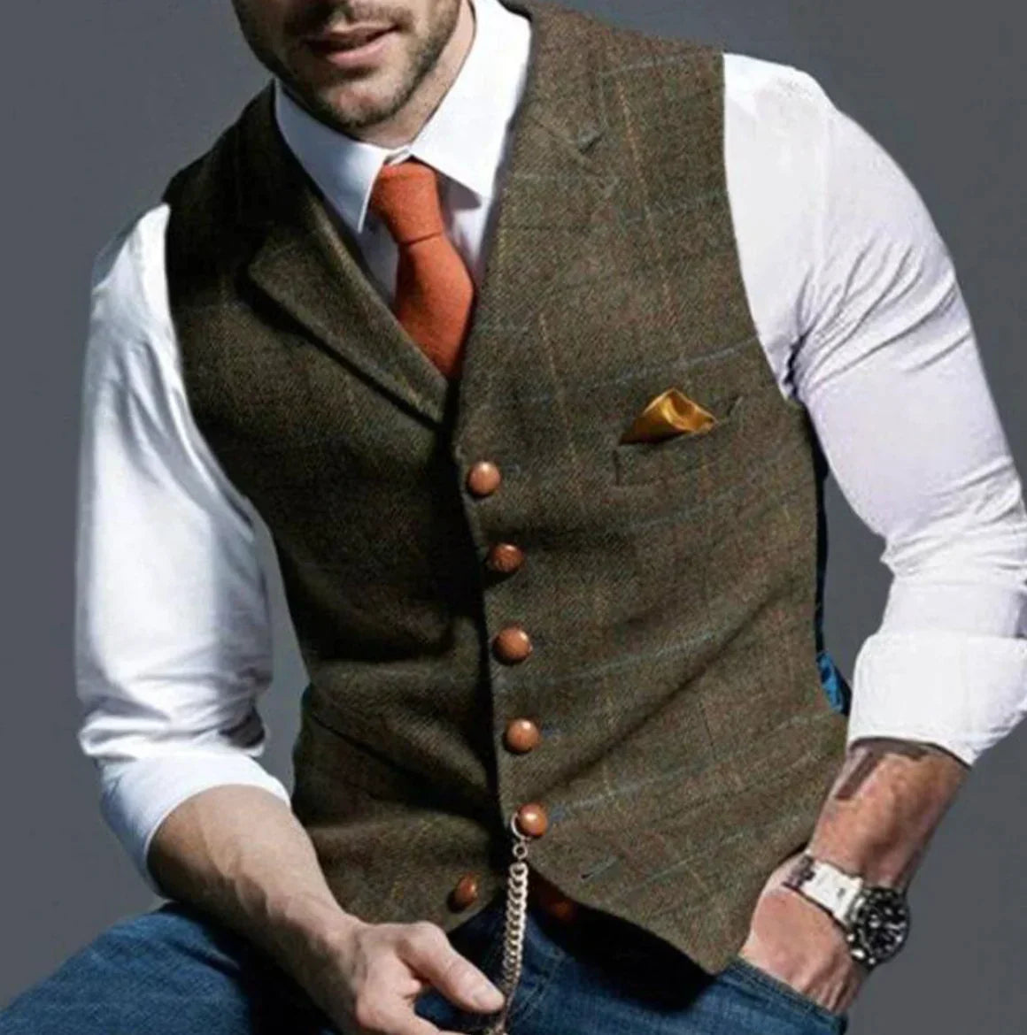 Gabriel - Chaleco hombre solapa tipo sastre