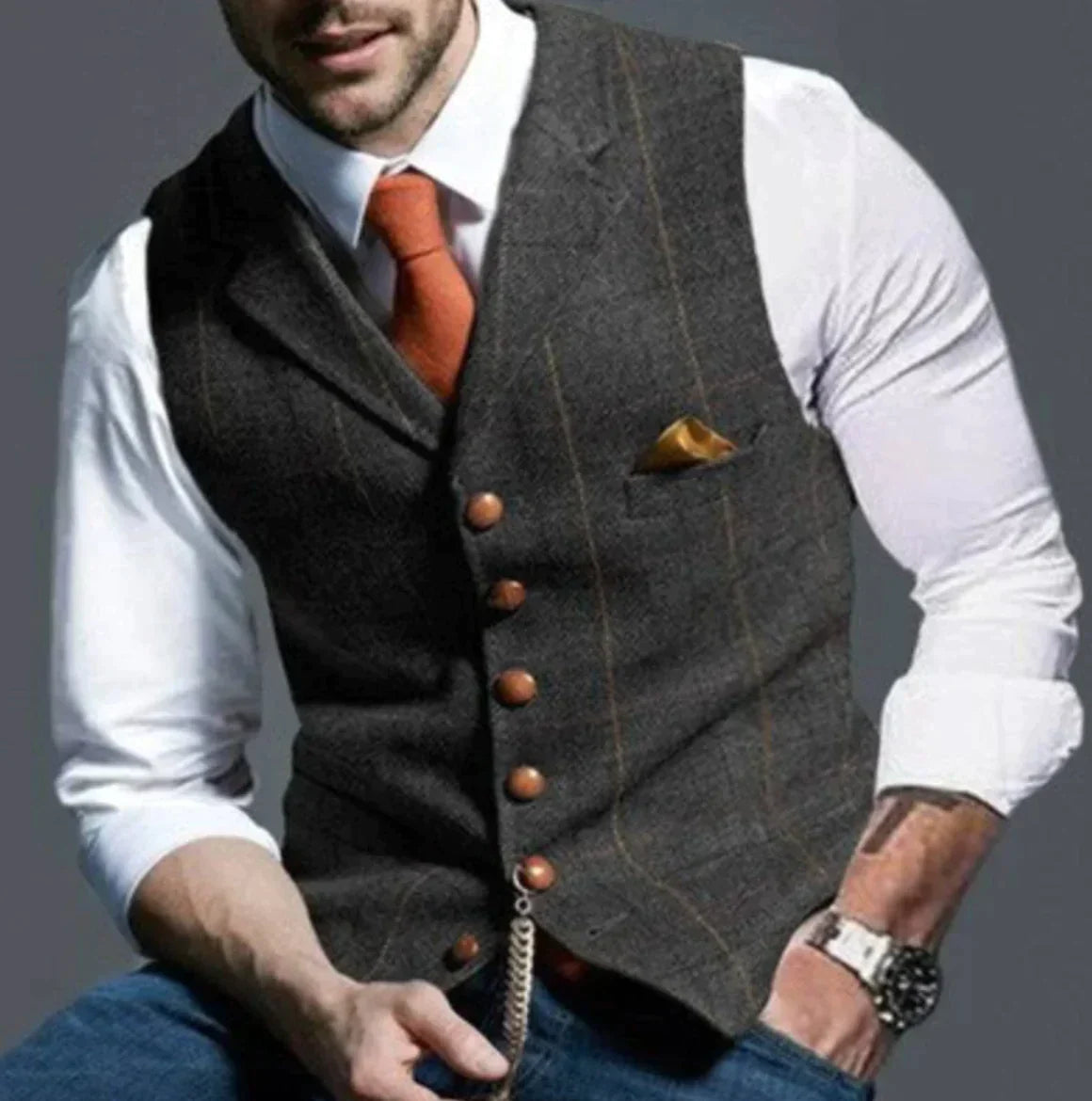 Gabriel - Chaleco hombre solapa tipo sastre