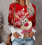 Clara – Sudadera navideña con estampado de reno para mujer