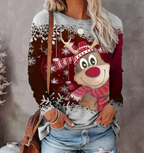 Clara – Sudadera navideña con estampado de reno para mujer