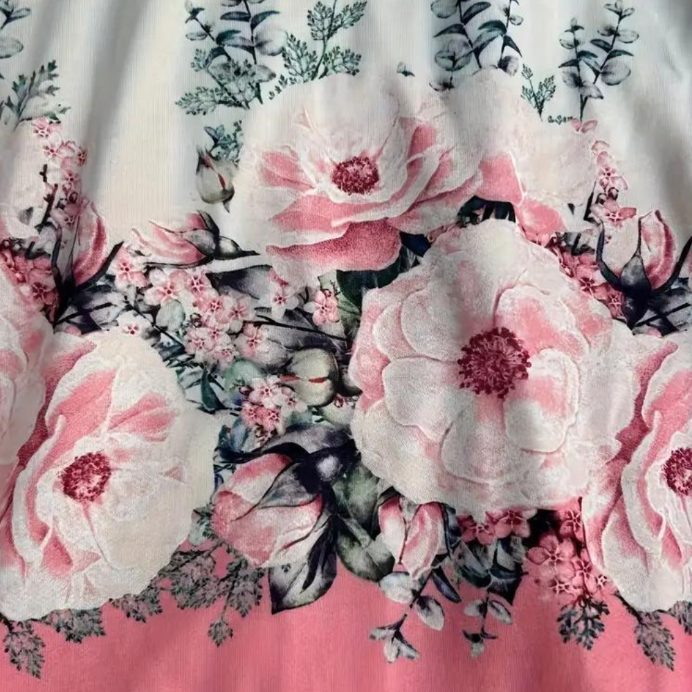 Isabella - Chaqueta de lana mujer con capucha y estampado floral