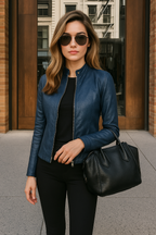 Silvia | Chaqueta de cuero trendy para mujeres