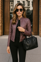 Silvia | Chaqueta de cuero trendy para mujeres