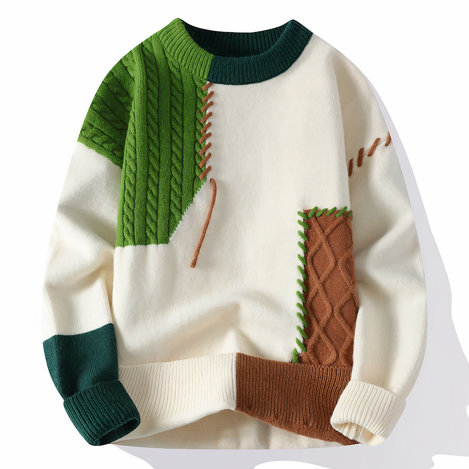 Leo – Jersey patchwork de punto para hombre
