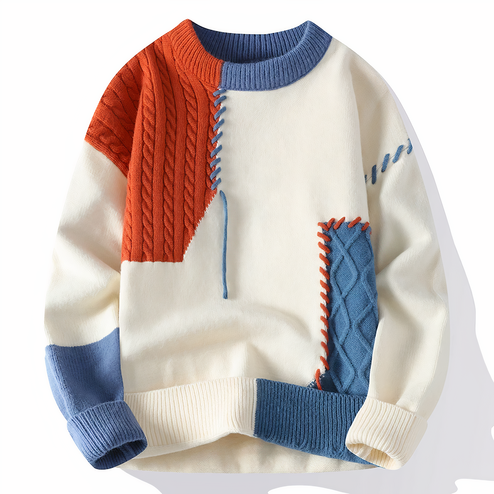 Leo – Jersey patchwork de punto para hombre