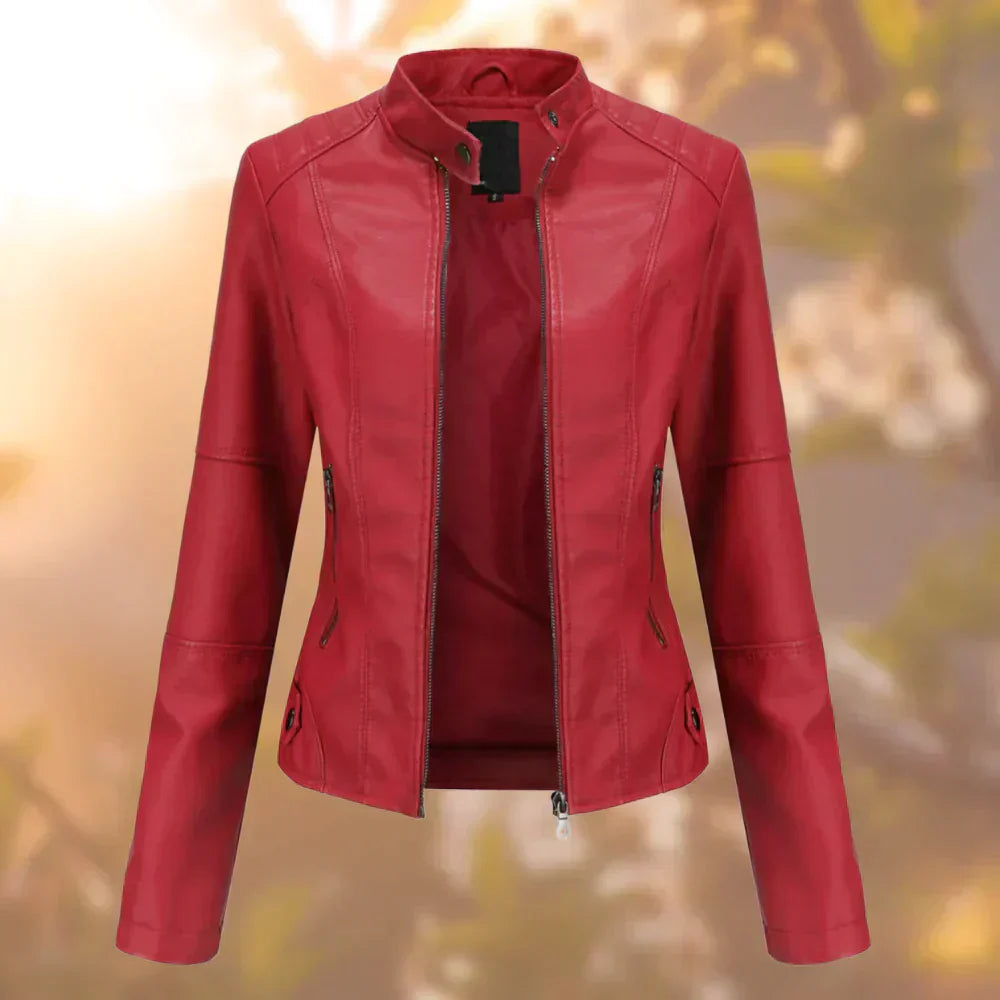 Catalina - Chaqueta mujer de cuero sintético con cremallera