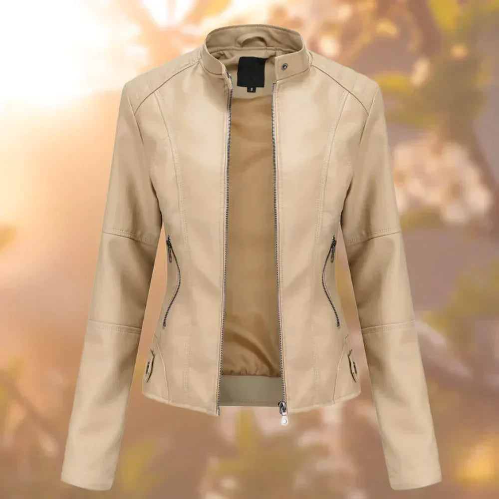 Catalina - Chaqueta mujer de cuero sintético con cremallera