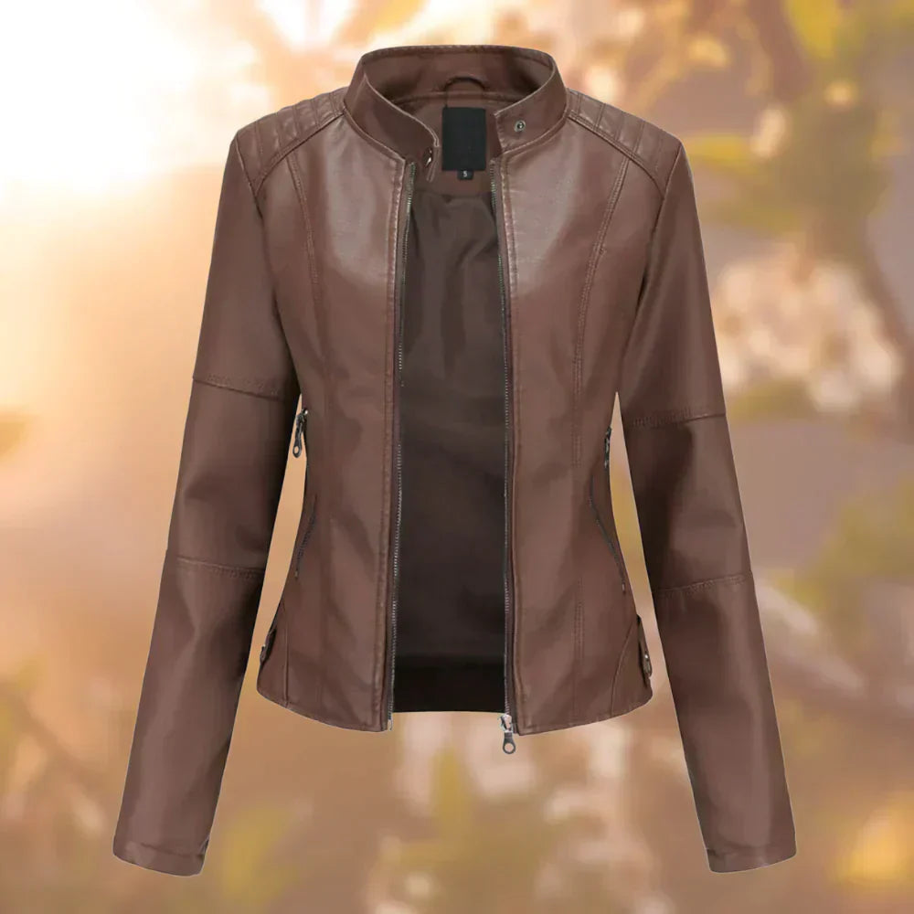 Catalina - Chaqueta mujer de cuero sintético con cremallera