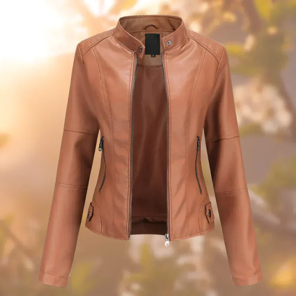 Catalina - Chaqueta mujer de cuero sintético con cremallera