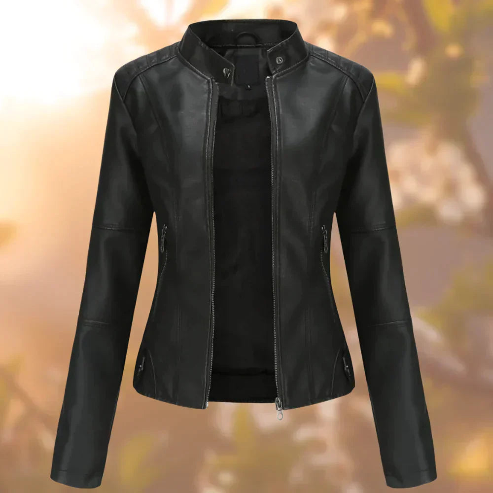 Catalina - Chaqueta mujer de cuero sintético con cremallera