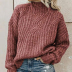 Noa - Jersey cachemira de punto trenzado para mujer estilo casual y cálido