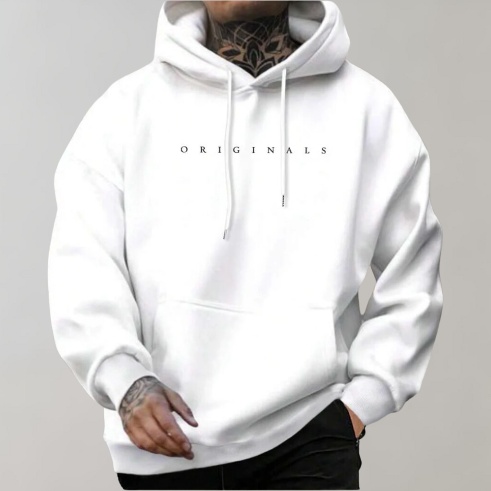 Leo - Sudadera de hombre con capucha y estampado frontal