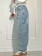 Noa – Jeans Anchos con Brillos para Mujer