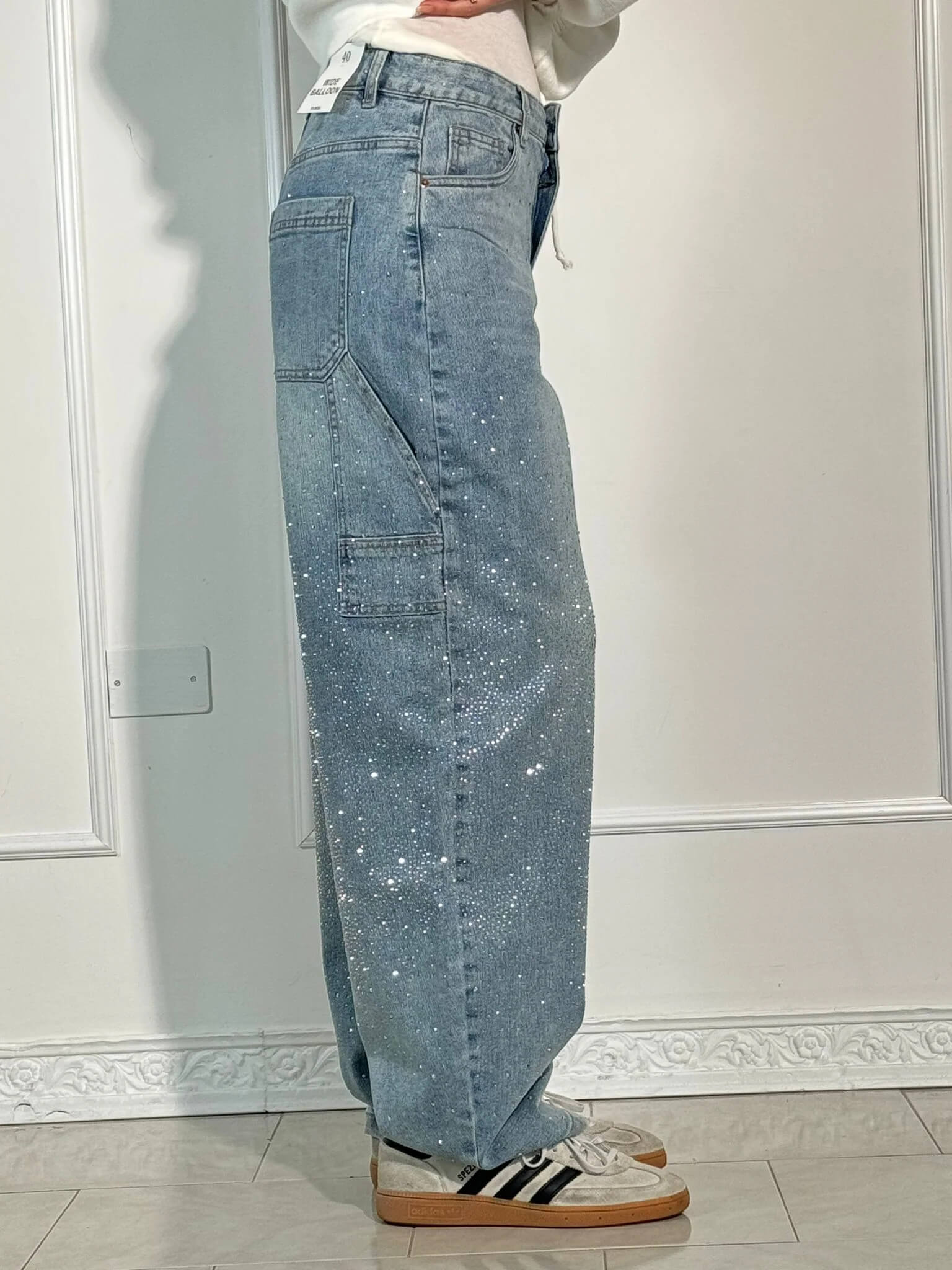 Noa – Jeans Anchos con Brillos para Mujer