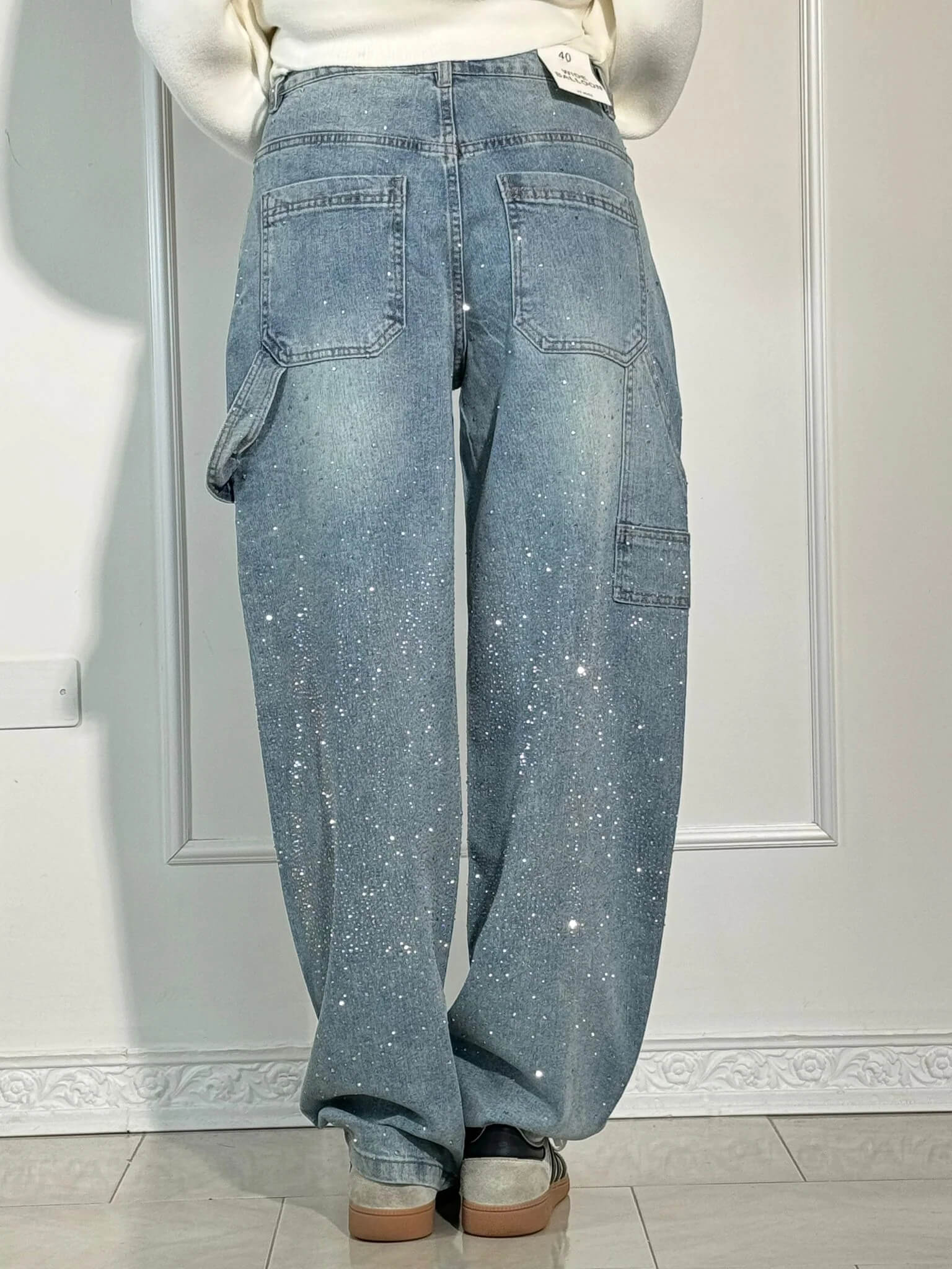 Noa – Jeans Anchos con Brillos para Mujer
