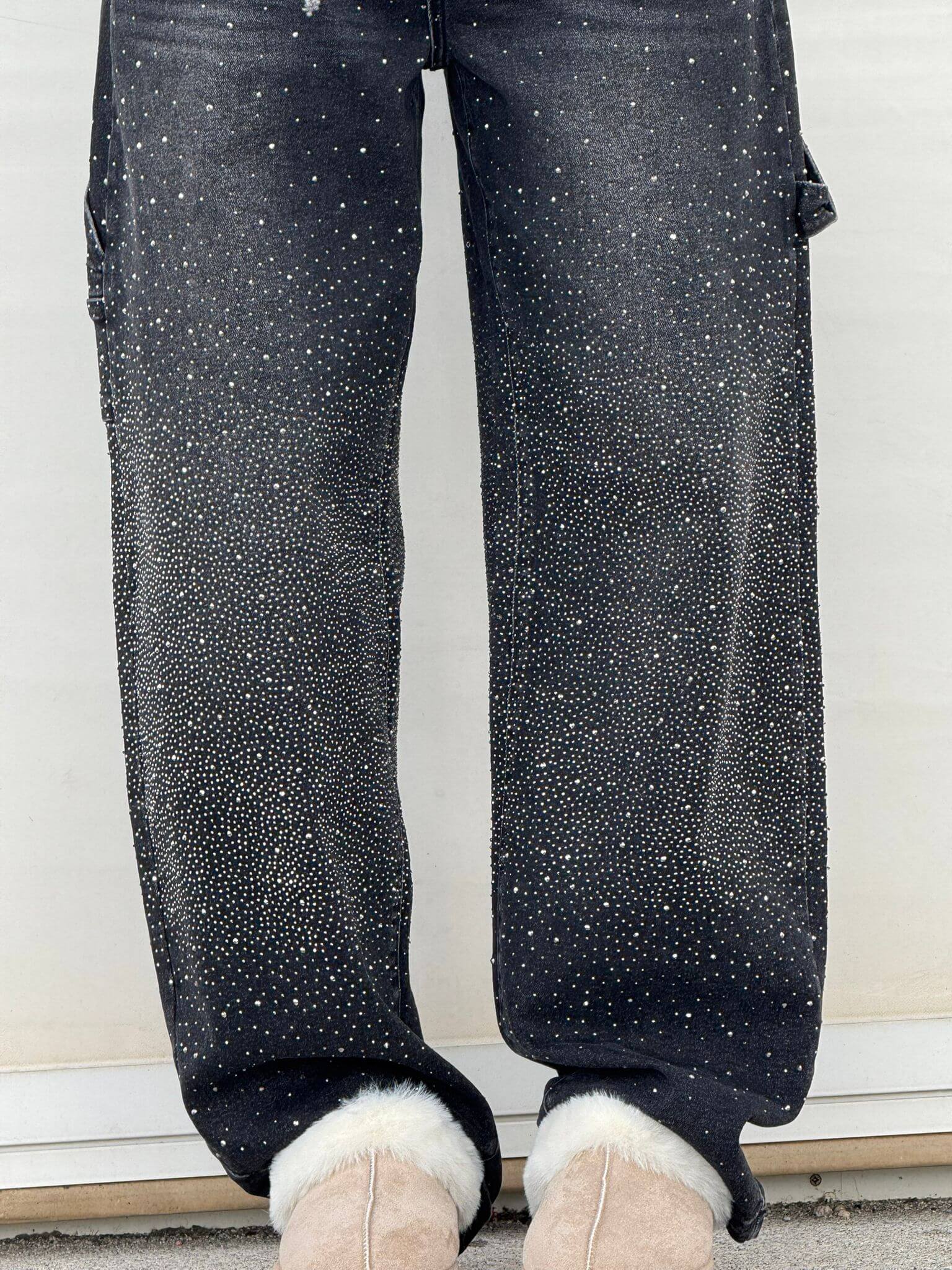 Noa – Jeans Anchos con Brillos para Mujer