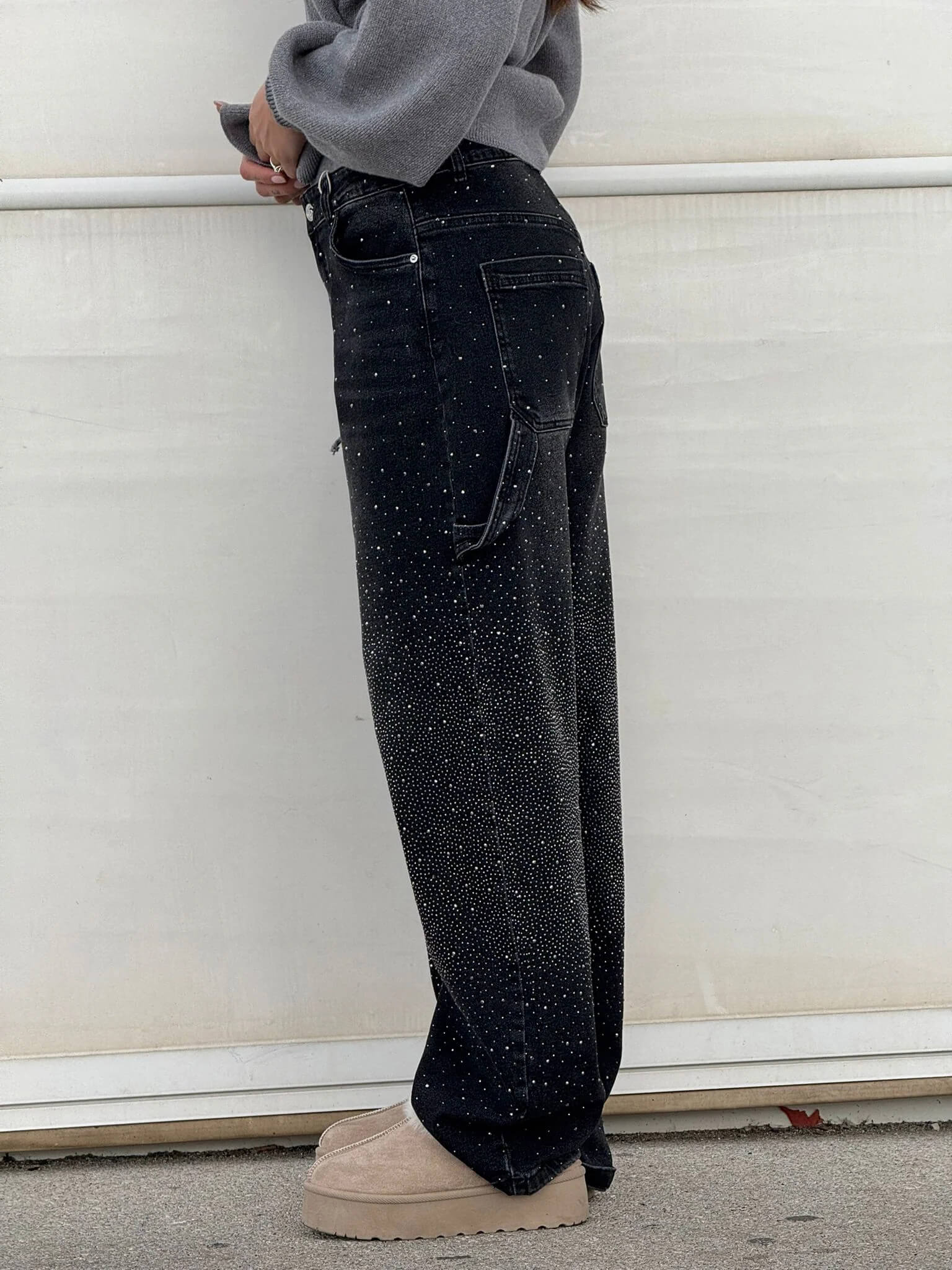 Noa – Jeans Anchos con Brillos para Mujer