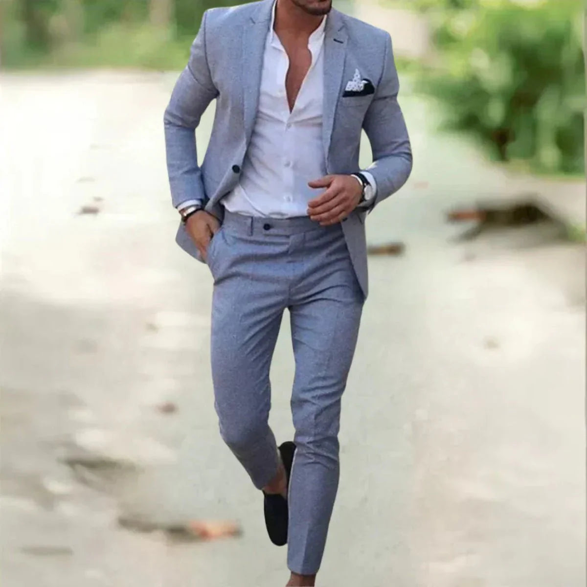 Marco – Traje slim fit de lino para hombre