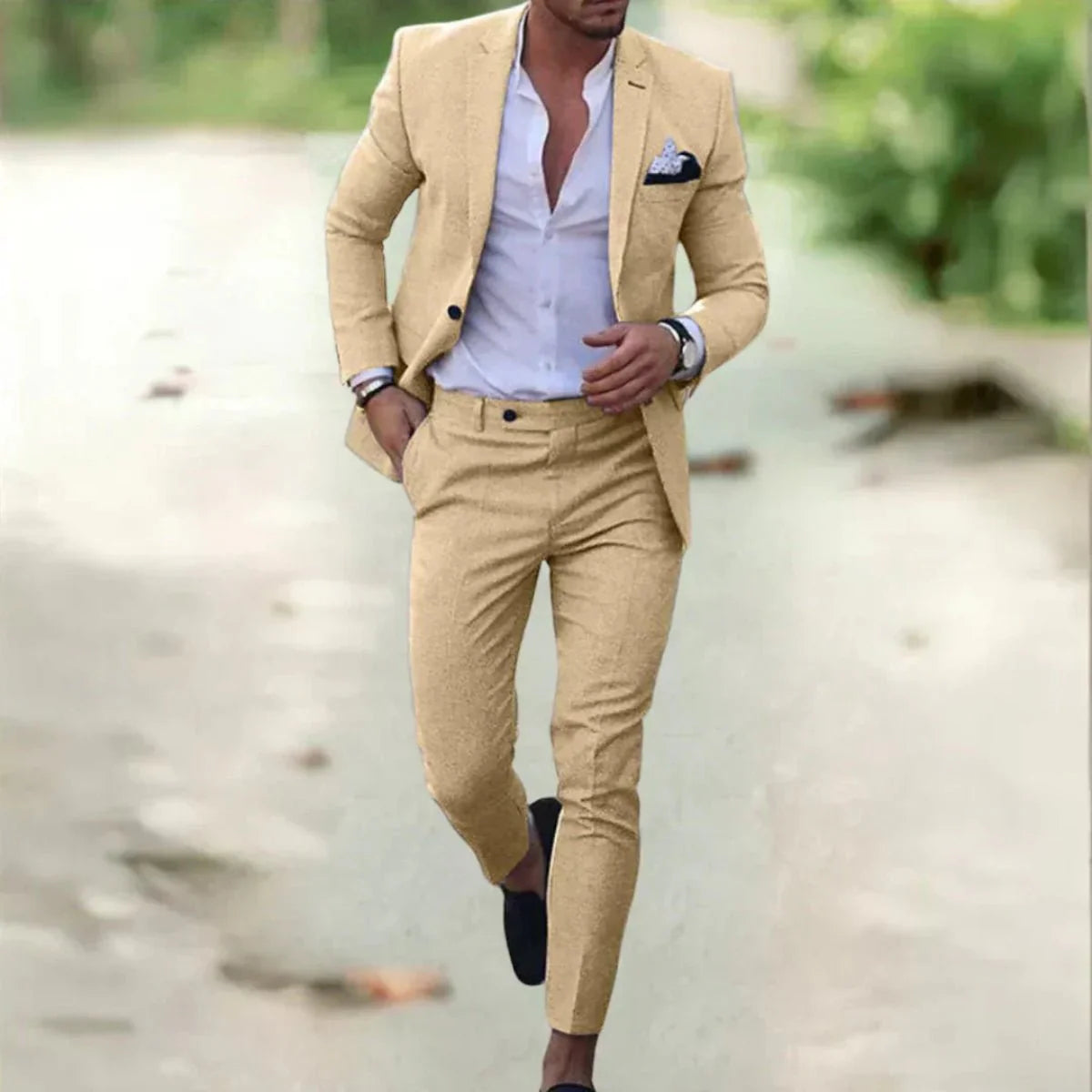 Marco – Traje slim fit de lino para hombre