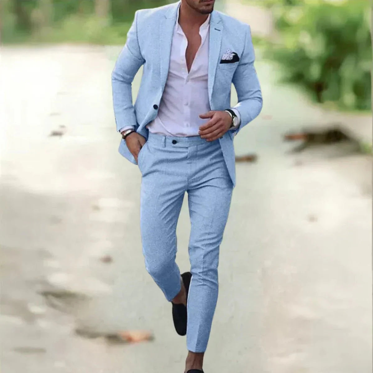 Marco – Traje slim fit de lino para hombre