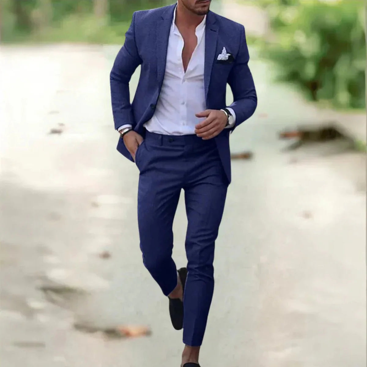 Marco – Traje slim fit de lino para hombre