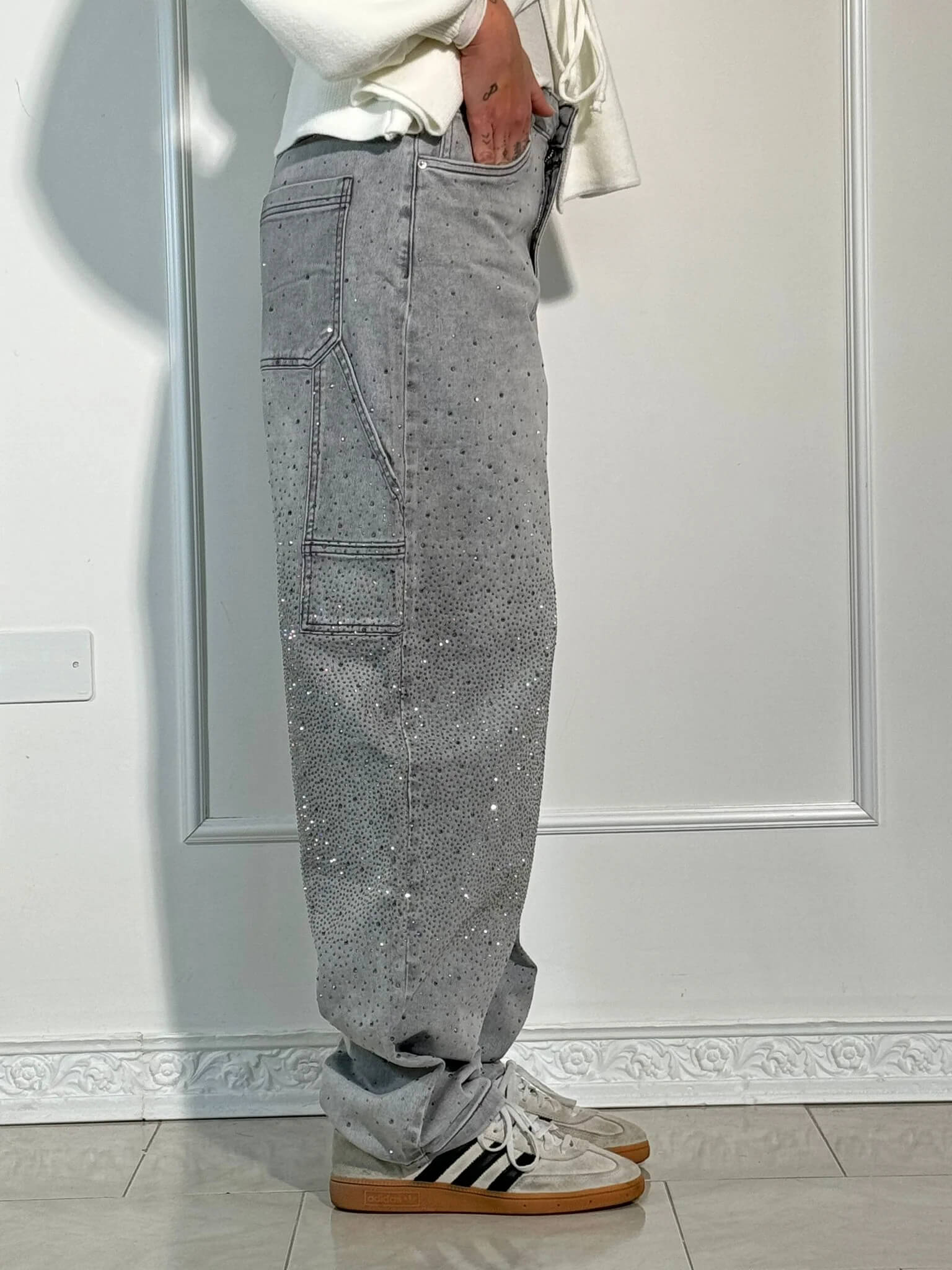 Noa – Jeans Anchos con Brillos para Mujer