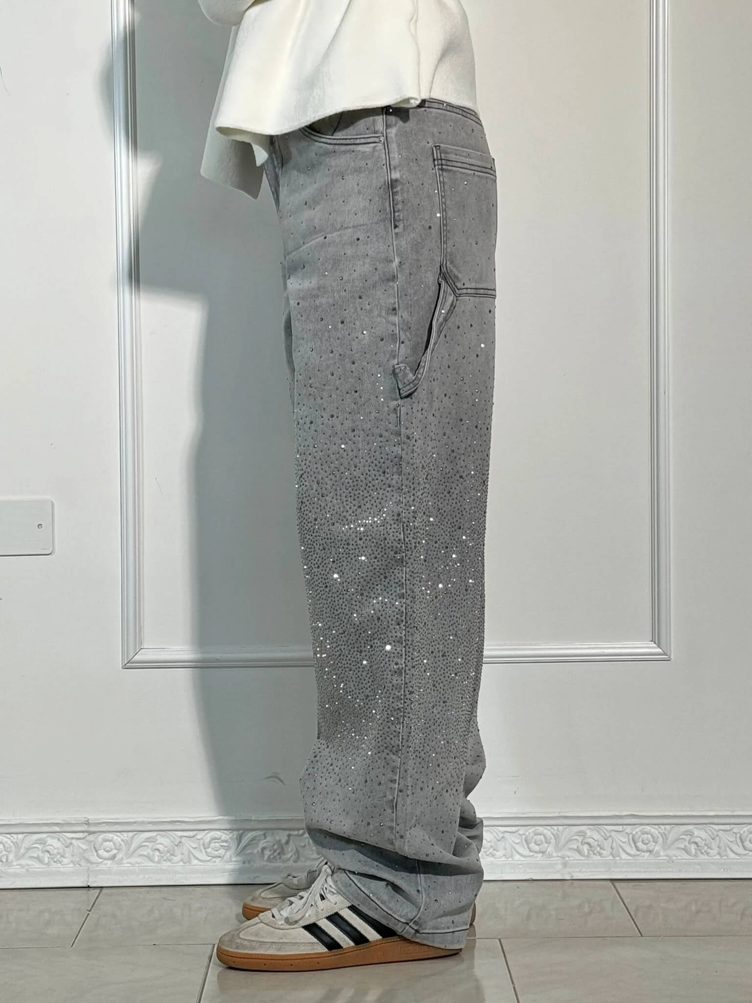 Noa – Jeans Anchos con Brillos para Mujer