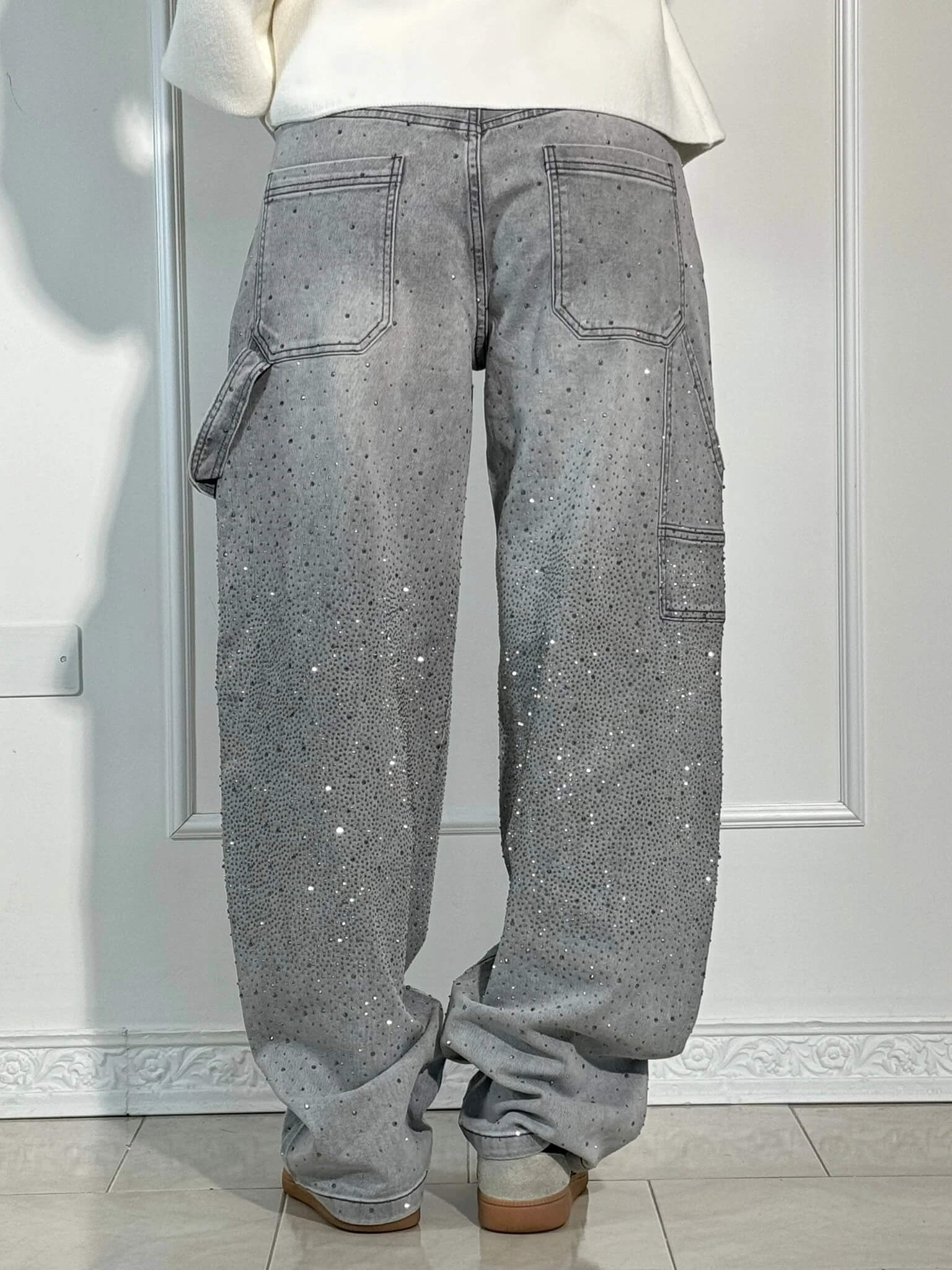 Noa – Jeans Anchos con Brillos para Mujer