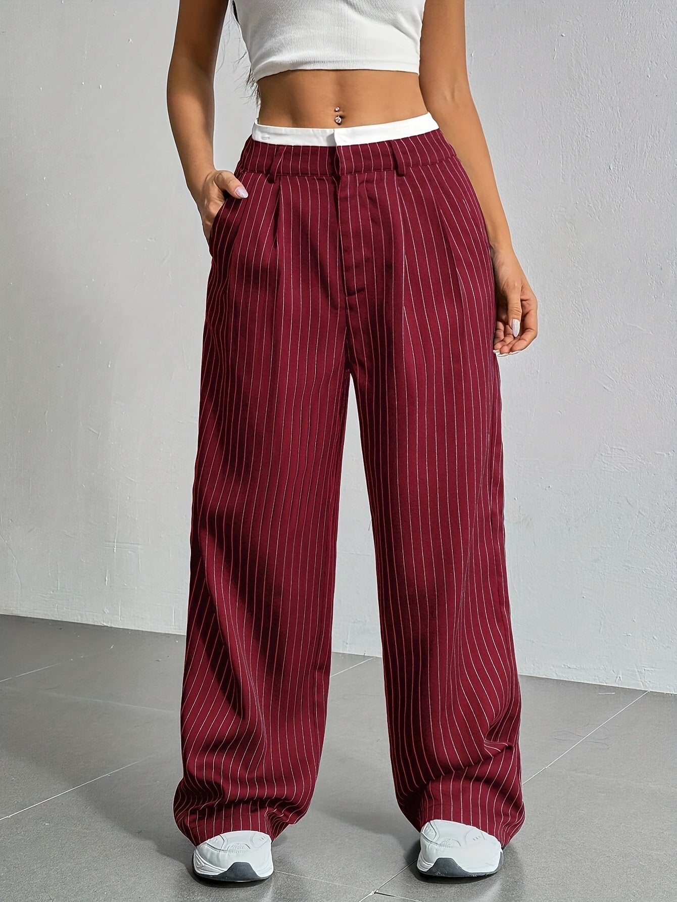 Luisa - Pantalón ancho de rayas