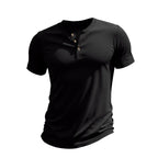 Marco - Camiseta de manga corta para hombre con cuello henley