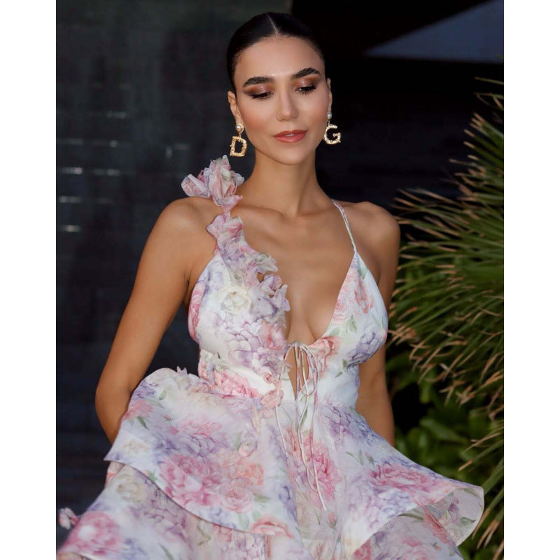 Noa - Minivestido floral con volantes