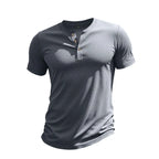 Marco - Camiseta de manga corta para hombre con cuello henley