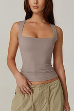 Renata - Blusa de tirantes escote cuadrado