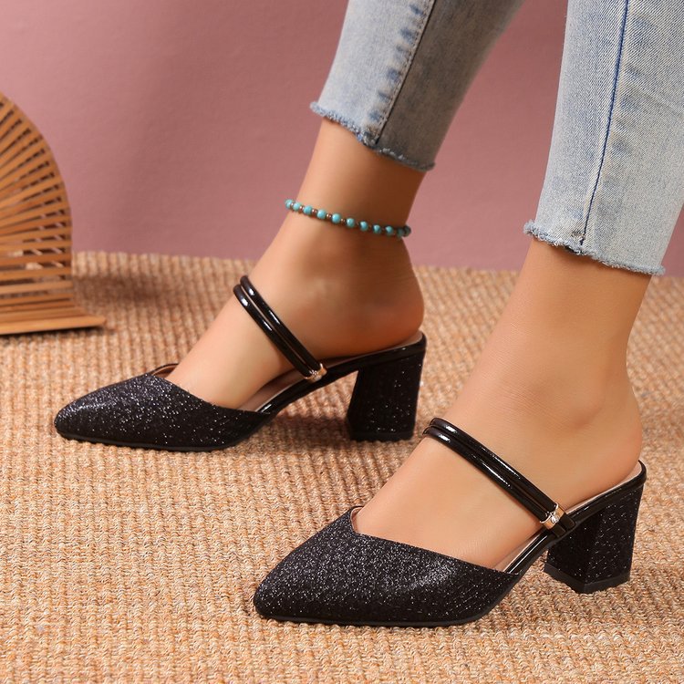 Elina - Sandalias de verano con tacón cuadrado y tiras cruzadas