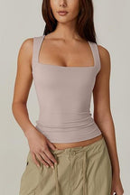 Renata - Blusa de tirantes escote cuadrado