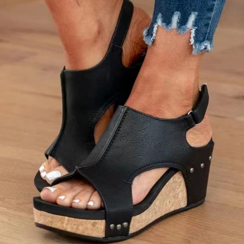 Mariela - Sandalias de verano con cuña y diseño abierto