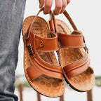 Raymund - Sandalias casual de cuero marrón