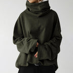 Isla – Sudadera negra de cuello alto para mujer