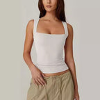 Renata - Blusa de tirantes escote cuadrado
