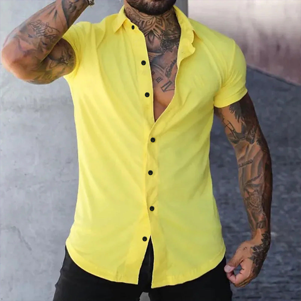 Mateo | Camisa de hombre slim fit de manga corta
