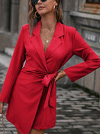 Adriana – Vestido Blazer Cruzado con Cinturón
