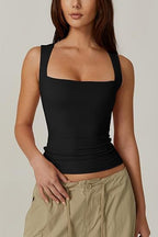 Renata - Blusa de tirantes escote cuadrado