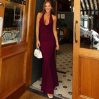 Sofía – Vestido largo de escote drapeado para mujer
