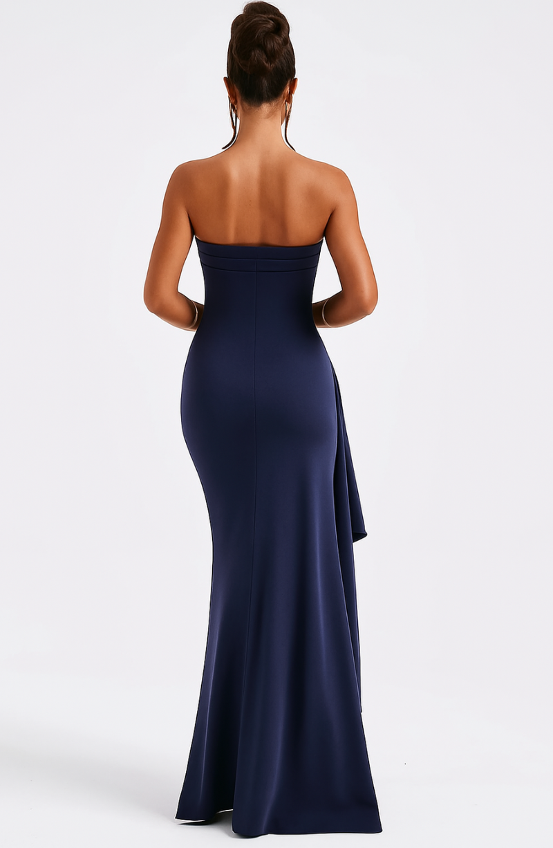 Isabella - Vestido largo de mujer palabra de honor con abertura