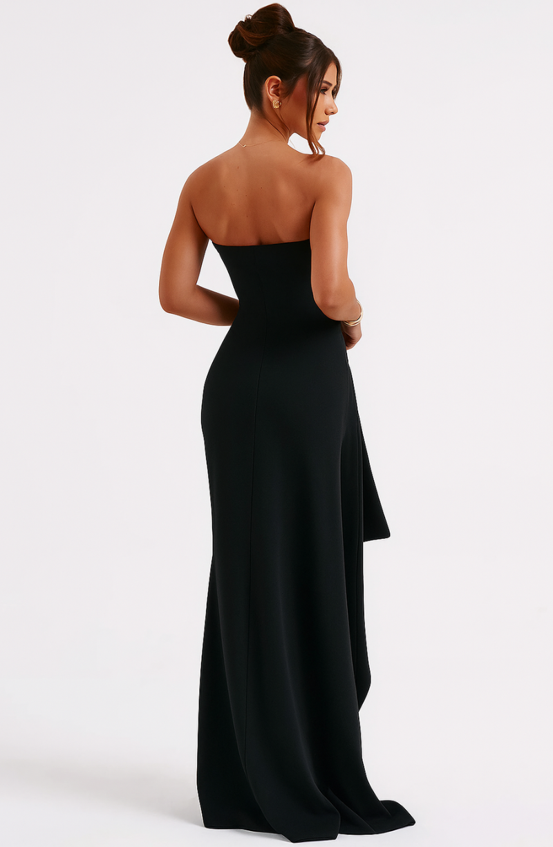 Isabella - Vestido largo de mujer palabra de honor con abertura