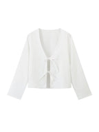 Carmen | Elegante blusa larga con lazo