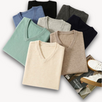 Leo – Jersey de punto con cuello en V y camisa integrada para hombre